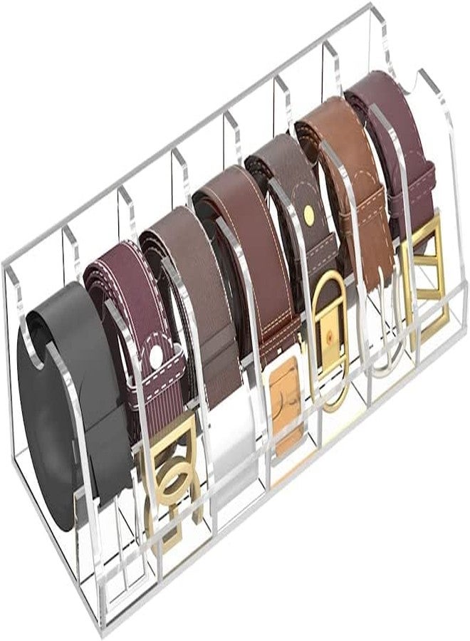 HOMANLY Belt Organizer 7 Slots - Clear Acrylic Belt Storage for Closet, Wall Mount Belt Holder, Space-Saving Belt Display Organizer - Image 1